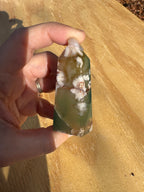 Green Flower Agate Tower - D