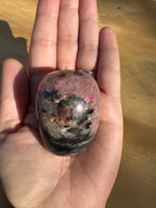 XL Rhodonite Palm Stone