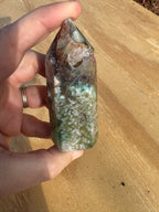 Green Flower Agate Tower - F *imperfect*