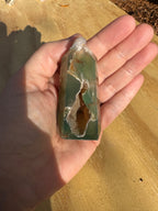 Green Flower Agate Tower - D