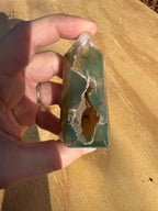 Green Flower Agate Tower - D