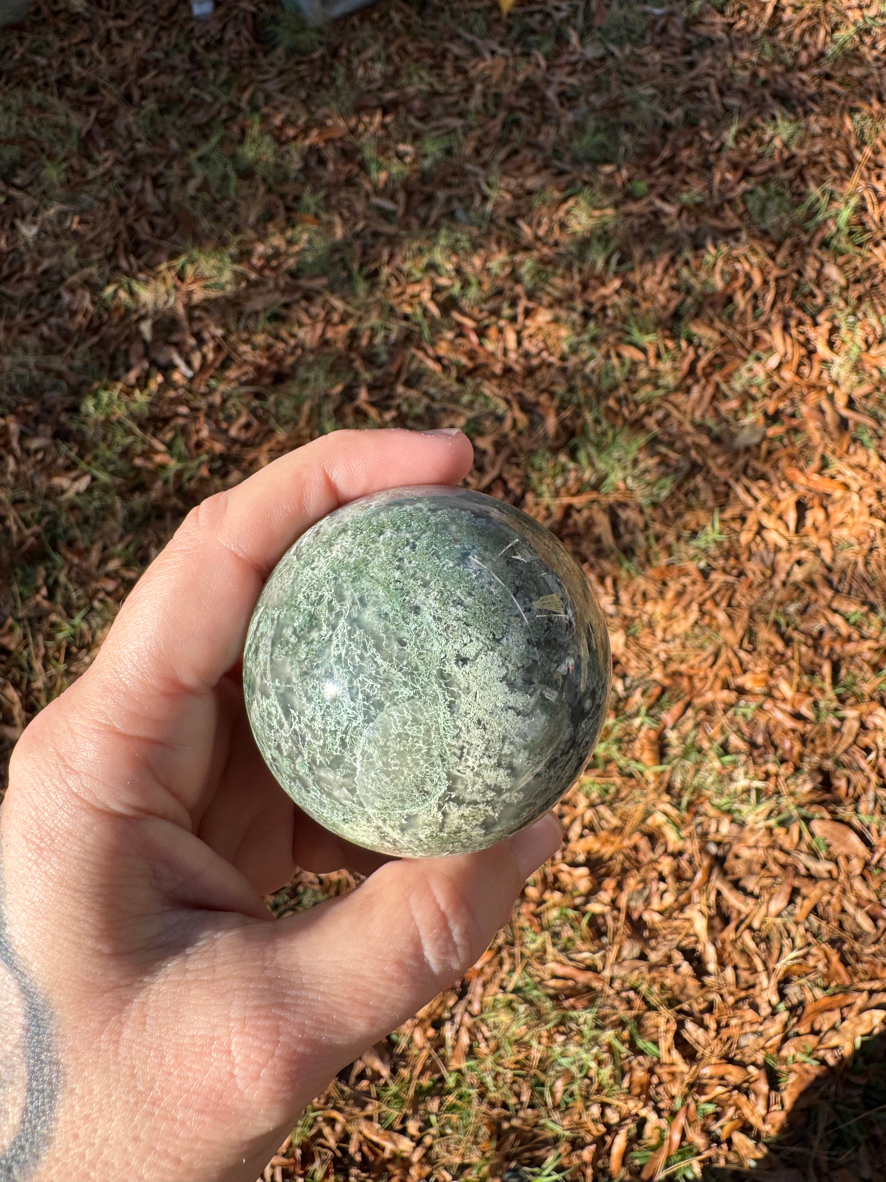 Moss Agate Sphere - A
