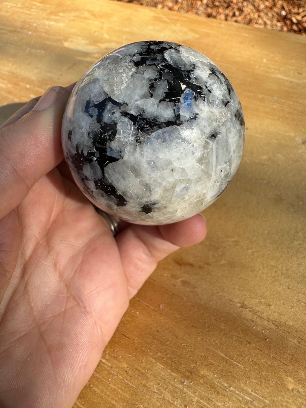 Rainbow Moonstone Sphere - A