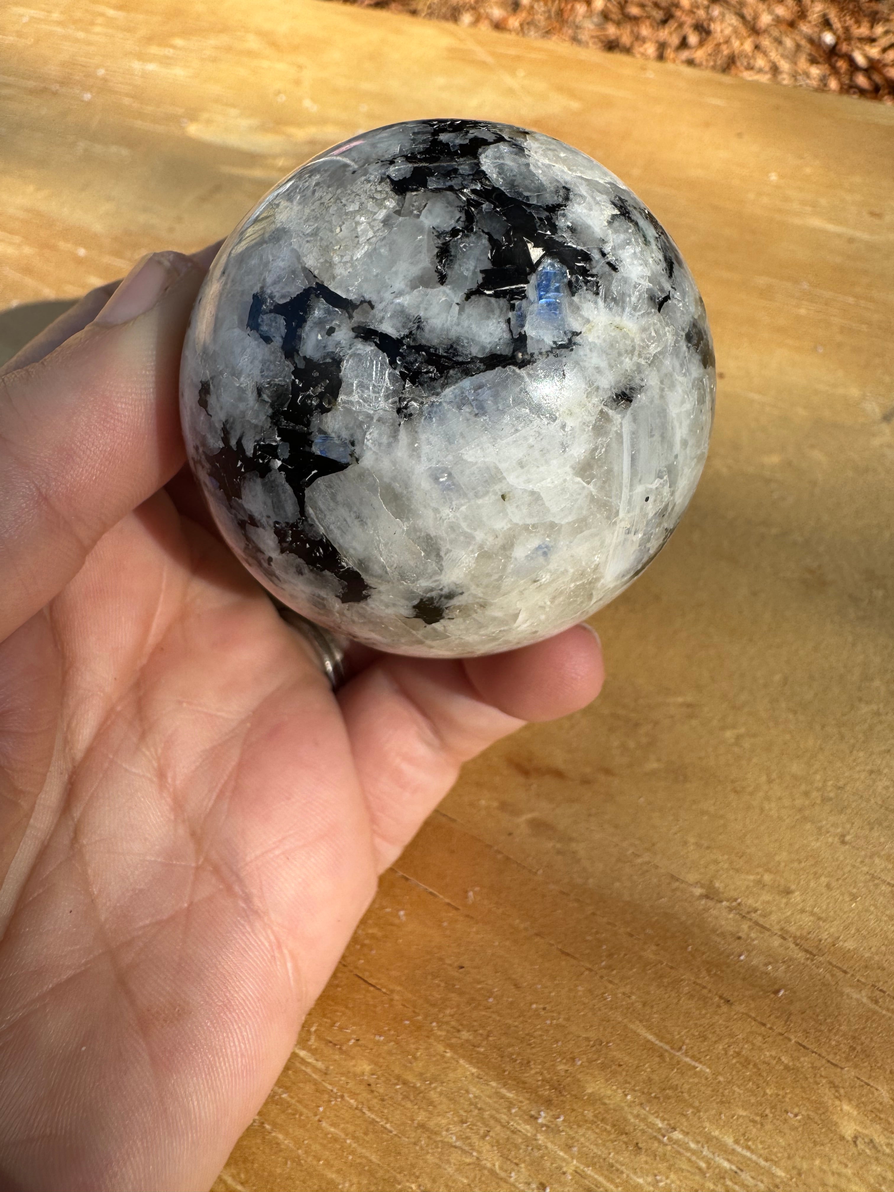 Rainbow Moonstone Sphere - A