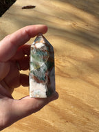 Green Flower Agate Tower