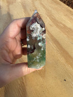 Green Flower Agate Tower - F *imperfect*