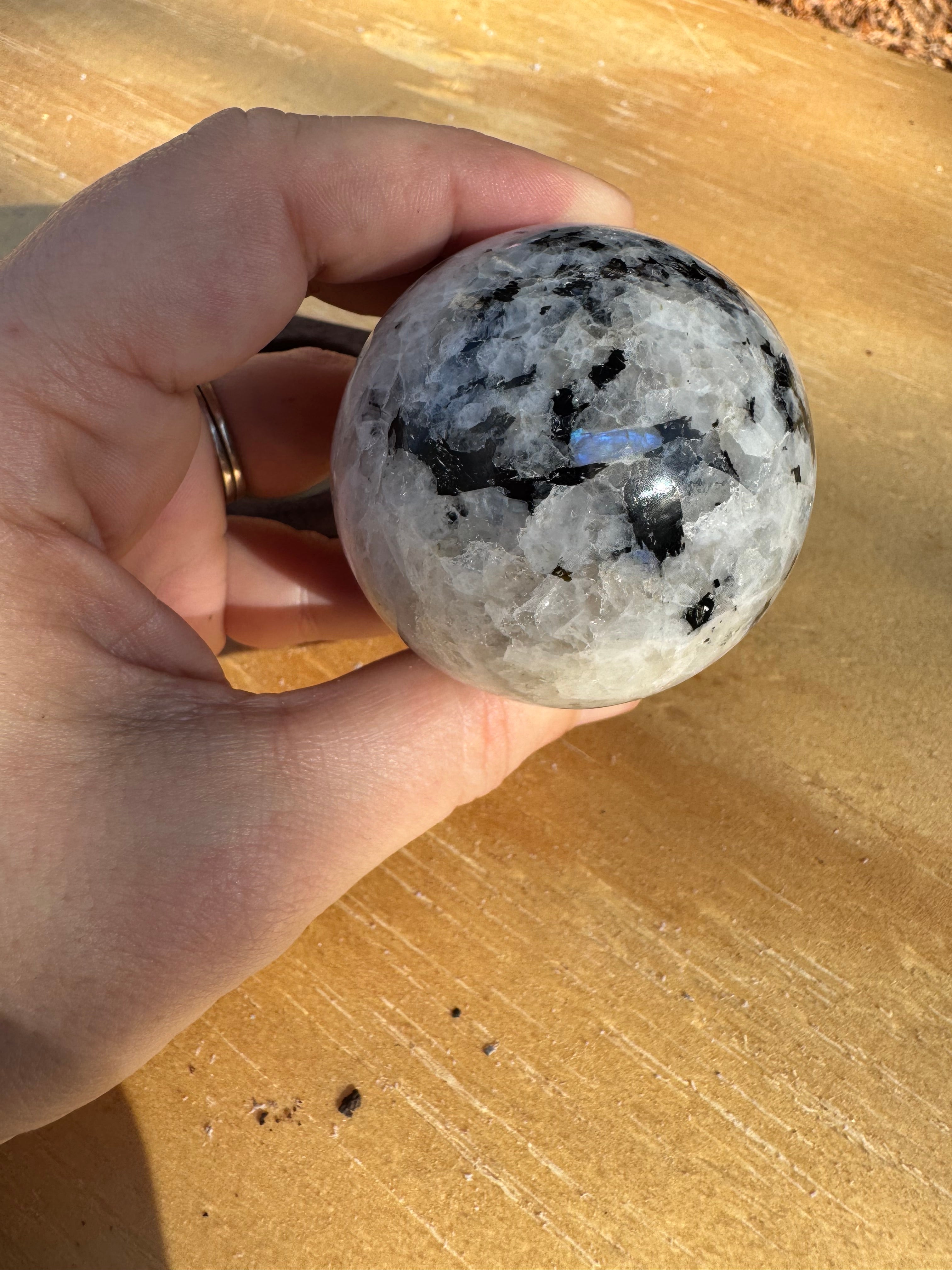 Rainbow Moonstone Sphere - A