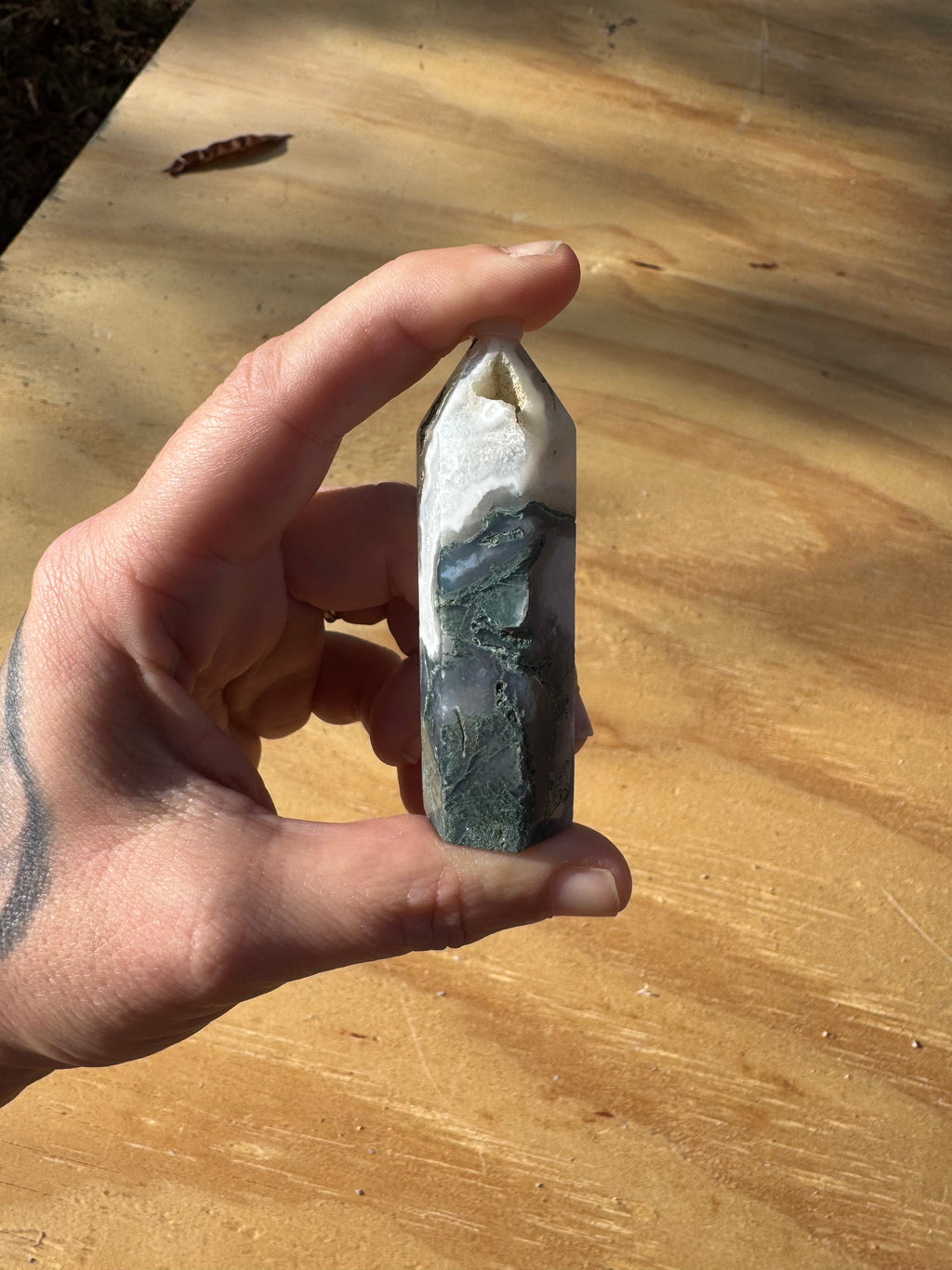 Moss Agate Tower - Option A *Druzy*