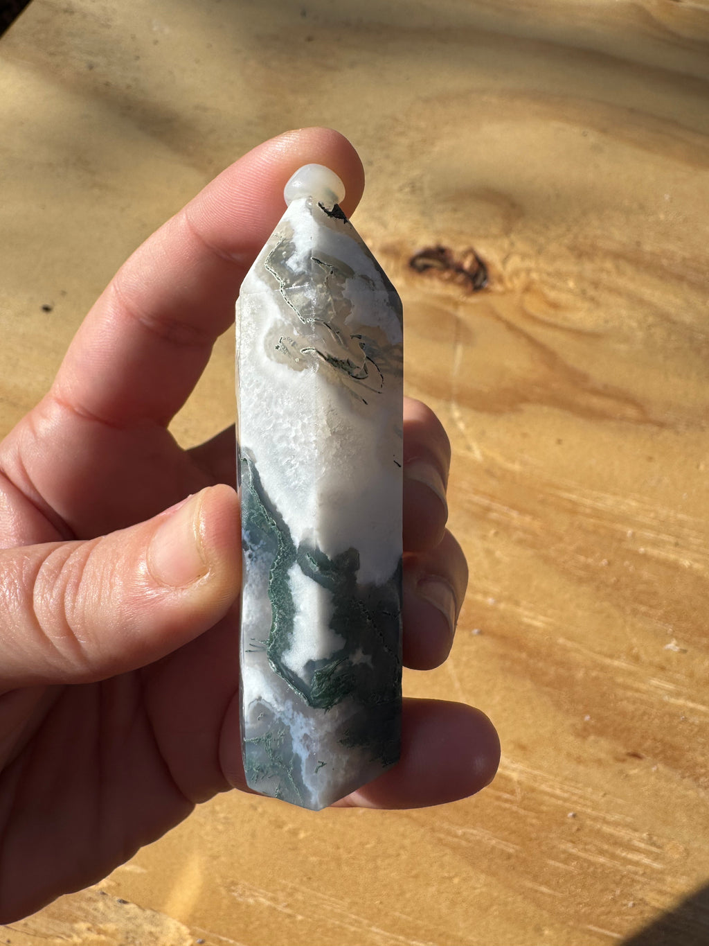 Moss Agate Tower - Option A *Druzy*