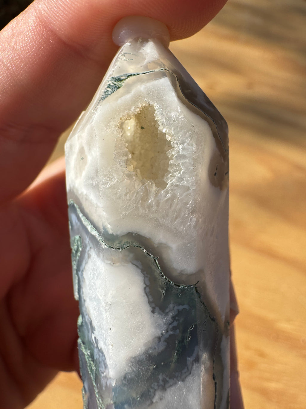 Moss Agate Tower - Option A *Druzy*